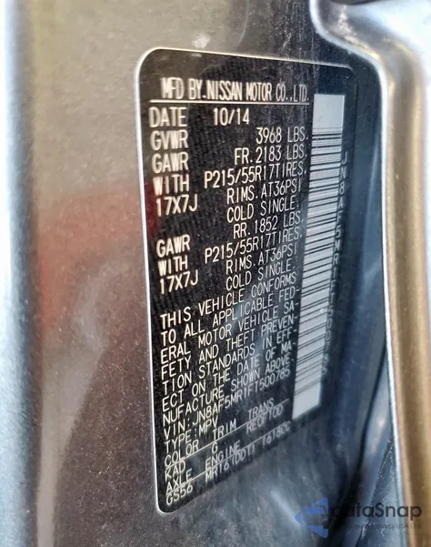 2015 Nissan Juke S from USA, damaged, VIN JN8AF5MR1FT500785